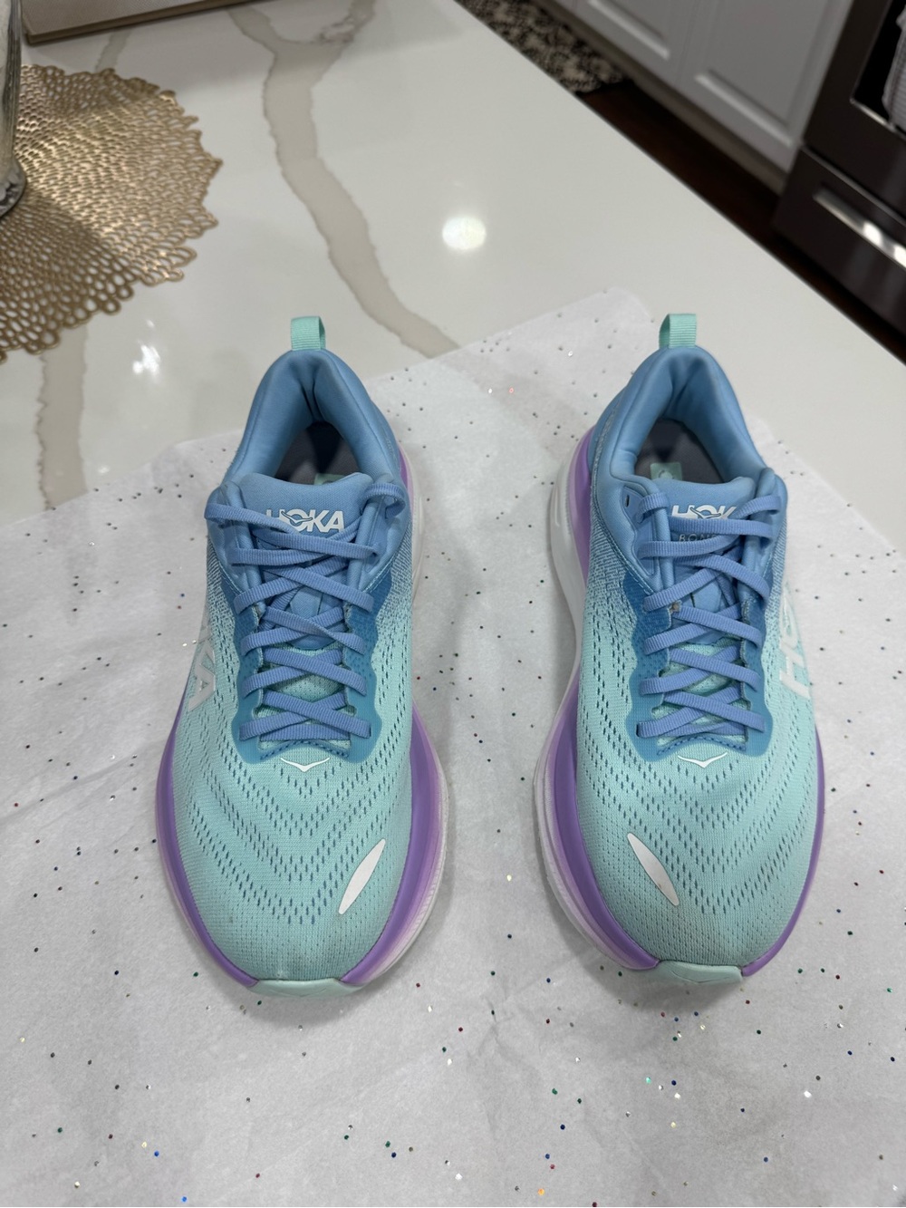 Hoka Women's Mint Teal & Lavender Athletic Running Shoes